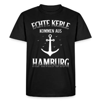 Hamburg Tshirt Gift Moin Hamburch Football - Men's Premium Organic T-Shirt - black - Front - Nico (187cm)