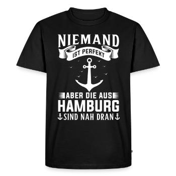 Hamburg Tshirt Gift Moin Hamburch Football - Men's Premium Organic T-Shirt - black - Front - Nico (187cm)