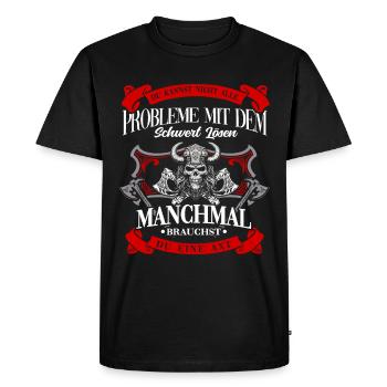 T-shirt Viking Valhalla Valhalla Dieu Odin - T-shirt Premium bio Homme - noir - Devant - Nico (187cm)