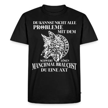T-shirt Viking Valhalla Valhalla Dieu Odin - T-shirt Premium bio Homme - noir - Devant - Nico (187cm)