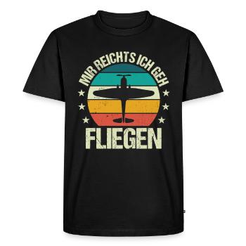 Airplane Tshirt Men's Helicopter Pilot Airplane - Men's Premium Organic T-Shirt - black - Front - Nico (187cm)