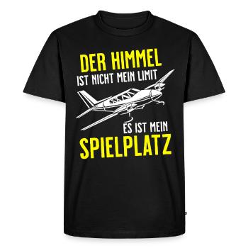 Airplane Tshirt Men's Helicopter Pilot Airplane - Men's Premium Organic T-Shirt - black - Front - Nico (187cm)
