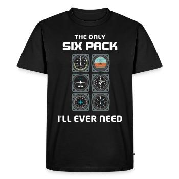 Airplane Tshirt Men's Helicopter Pilot Airplane - Men's Premium Organic T-Shirt - black - Front - Nico (187cm)