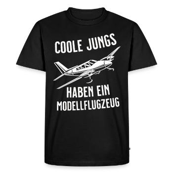 Airplane Tshirt Men's Helicopter Pilot Airplane - Men's Premium Organic T-Shirt - black - Front - Nico (187cm)