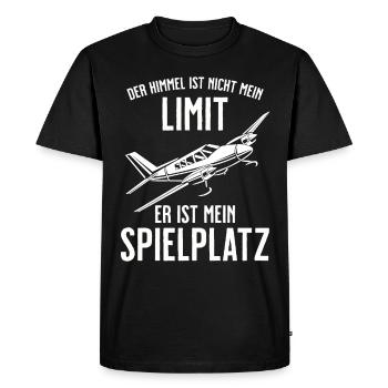 Airplane Tshirt Men's Helicopter Pilot Airplane - Men's Premium Organic T-Shirt - black - Front - Nico (187cm)