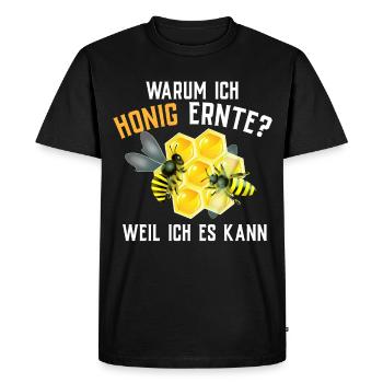 Beekeeper Tshirt Honey Bee Beekeeping Beekeeper - Men's Premium Organic T-Shirt - black - Front - Nico (187cm)