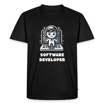 software developer profession career job - Men's Premium Organic T-Shirt - black - Front - Nico (187cm)