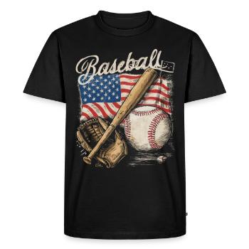 Baseball Hommes Femmes Enfants Joueur Lanceur Softball - T-shirt Premium bio Homme - noir - Devant - Nico (187cm)
