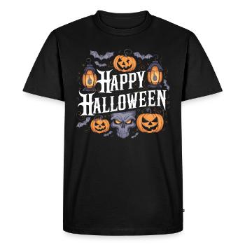 Halloween Squelette Effrayant Effrayant Horreur Fête - T-shirt Premium bio Homme - noir - Devant - Nico (187cm)