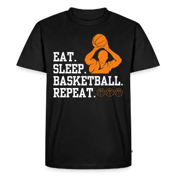 Basketball Tshirt B-Ball Dunking Rebound Player - Men's Premium Organic T-Shirt - black - Front - Nico (187cm)