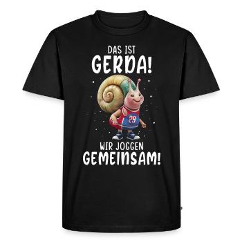 Funny Tshirt Humor Lazy Fun Sport Running Work - Men's Premium Organic T-Shirt - black - Front - Nico (187cm)