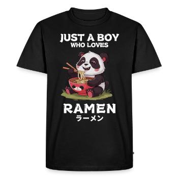 Nouilles Ramen Chibi Asie Soupe de nouilles Panda Anime - T-shirt Premium bio Homme - noir - Devant - Nico (187cm)