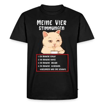 Lazy Tshirt Work Cat Funny Sarcasm Office - Men's Premium Organic T-Shirt - black - Front - Nico (187cm)