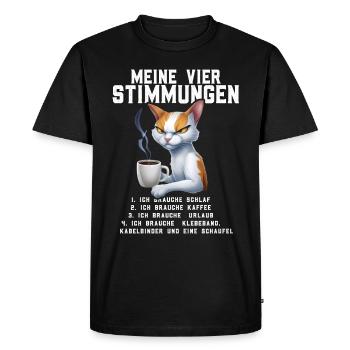 Lazy Tshirt Work Cat Funny Sarcasm Office - Men's Premium Organic T-Shirt - black - Front - Nico (187cm)