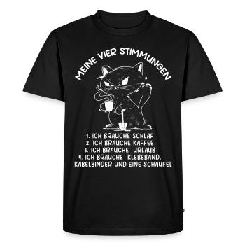 Lazy Tshirt Work Cat Funny Sarcasm Office - Men's Premium Organic T-Shirt - black - Front - Nico (187cm)