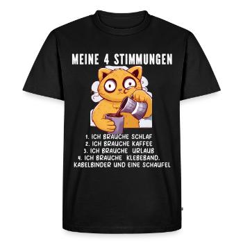 Lazy Tshirt Work Cat Funny Sarcasm Office - Men's Premium Organic T-Shirt - black - Front - Nico (187cm)
