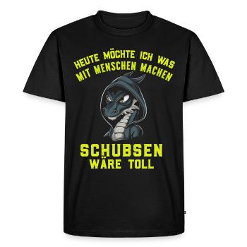 Dragon Irony Funny Work Funny Funny Antisocial - Men's Premium Organic T-Shirt - black - Front - Nico (187cm)