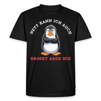 Penguin Tshirt Funny Funny Humor Sarcasm Office - Men's Premium Organic T-Shirt - black - Front - Nico (187cm)