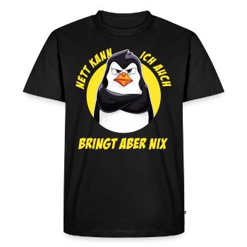 Penguin Tshirt Funny Funny Humor Sarcasm Office - Men's Premium Organic T-Shirt - black - Front - Nico (187cm)