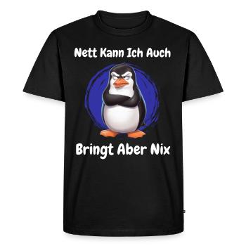 Penguin Tshirt Funny Funny Humor Sarcasm Office - Men's Premium Organic T-Shirt - black - Front - Nico (187cm)