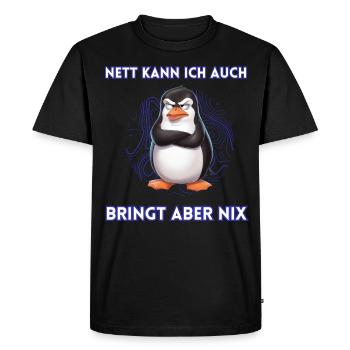 Penguin Tshirt Funny Funny Humor Sarcasm Office - Men's Premium Organic T-Shirt - black - Front - Nico (187cm)