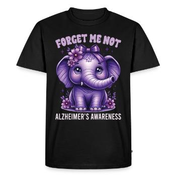 Forget Me Not Alzheimer Awareness Elephant - Men's Premium Organic T-Shirt - black - Front - Nico (187cm)