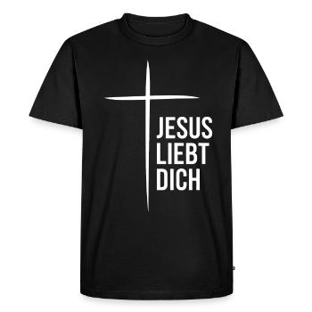 Jésus-Christ Christianisme Dieu Bible - T-shirt Premium bio Homme - noir - Devant - Nico (187cm)