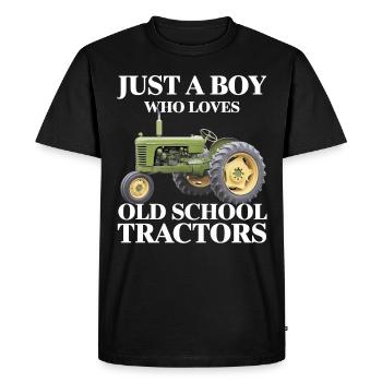 Tracteur Trekker Agriculteur Agriculteur Ferme Tracteur Champ - T-shirt Premium bio Homme - noir - Devant - Nico (187cm)