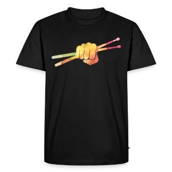 Drums Drumstick Drums Drummer Music Band Rock - Men's Premium Organic T-Shirt - black - Front - Nico (187cm)