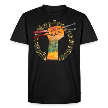 Drums Drums Drumstick Drummer Music Band Rock - Men's Premium Organic T-Shirt - black - Front - Nico (187cm)