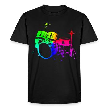 Drums Drums Drumstick Drummer Music Band Rock - Men's Premium Organic T-Shirt - black - Front - Nico (187cm)
