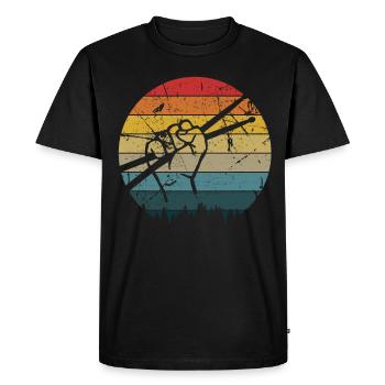 Tambours Baguettes Tambours Batteur Musique Groupe Rock - T-shirt Premium bio Homme - noir - Devant - Nico (187cm)