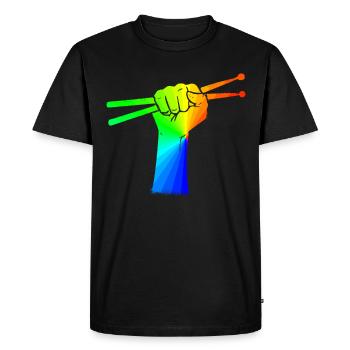 Tambours Tambours Baguette Batteur Musique Groupe Rock - T-shirt Premium bio Homme - noir - Devant - Nico (187cm)