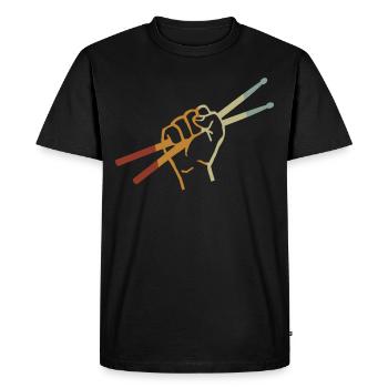Drums Drumstick Drums Drummer Music Band Rock - Men's Premium Organic T-Shirt - black - Front - Nico (187cm)