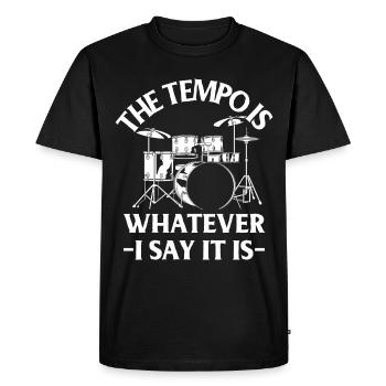 Drums Drums Drumstick Drummer Music Band Rock - Men's Premium Organic T-Shirt - black - Front - Nico (187cm)
