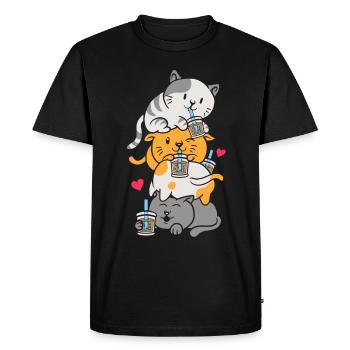 Bubble Tea Boba BubbleTea Kawaii Japan Tea Kpop - Men's Premium Organic T-Shirt - black - Front - Nico (187cm)