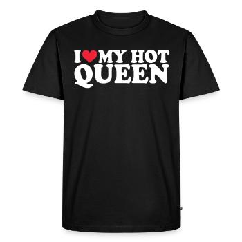 Petite amie Petite amie Relation Couple Amour Couple - T-shirt Premium bio Homme - noir - Devant - Nico (187cm)