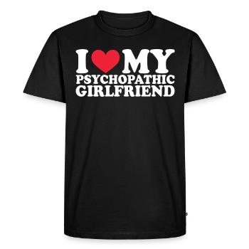 Petite amie Petite amie Relation Couple Amour Couple - T-shirt Premium bio Homme - noir - Devant - Nico (187cm)