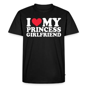 Petite amie Petite amie Relation Couple Amour Couple - T-shirt Premium bio Homme - noir - Devant - Nico (187cm)