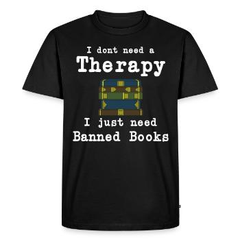 Livre Livres Bibliothèque Lecture Littérature Lire Livres - T-shirt Premium bio Homme - noir - Devant - Nico (187cm)