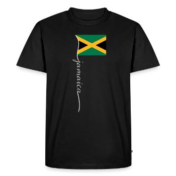Jamaïque Jamaïque Rasta Raggea Drapeau Rastafari - T-shirt Premium bio Homme - noir - Devant - Nico (187cm)