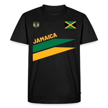 Jamaïque Jamaïque Rasta Raggea Drapeau Rastafari - T-shirt Premium bio Homme - noir - Devant - Nico (187cm)