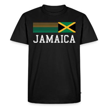 Jamaïque Jamaïque Rasta Raggea Drapeau Rastafari - T-shirt Premium bio Homme - noir - Devant - Nico (187cm)