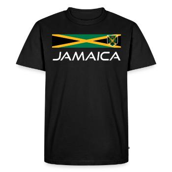 Jamaïque Jamaïque Rasta Raggea Drapeau Rastafari - T-shirt Premium bio Homme - noir - Devant - Nico (187cm)