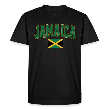 Jamaïque Jamaïque Rasta Raggea Drapeau Rastafari - T-shirt Premium bio Homme - noir - Devant - Nico (187cm)