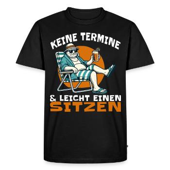 Pas de rendez-vous et facile à asseoir - T-shirt Premium bio Homme - noir - Devant - Nico (187cm)