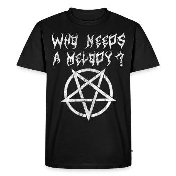 Pentagramme Métal Noir Gothique Ironie Vintage - T-shirt Premium bio Homme - noir - Devant - Nico (187cm)