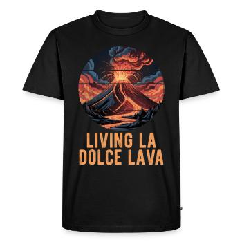 volcano eruption lava crater geology geologist - Men's Premium Organic T-Shirt - black - Front - Nico (187cm)