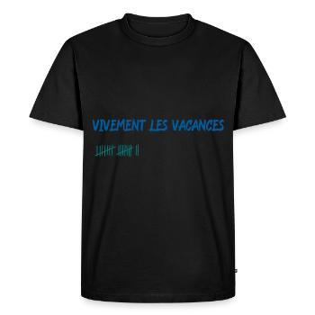 Vivement les vacances - T-shirt Premium bio Homme - noir - Devant - Nico (187cm)