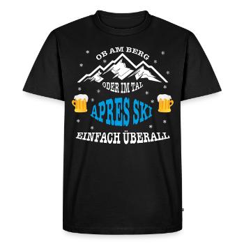 Apres Ski - Männer Premium Bio T-Shirt - Schwarz - Vorne - Nico (187cm)